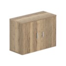 Armoire basse mélamine 2 portes 73x100x42cm chêne veiné - Shopdeschefs