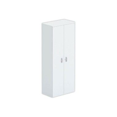 Armoire haute mélamine 2 portes 197x80x42cm gris - Shopdeschefs