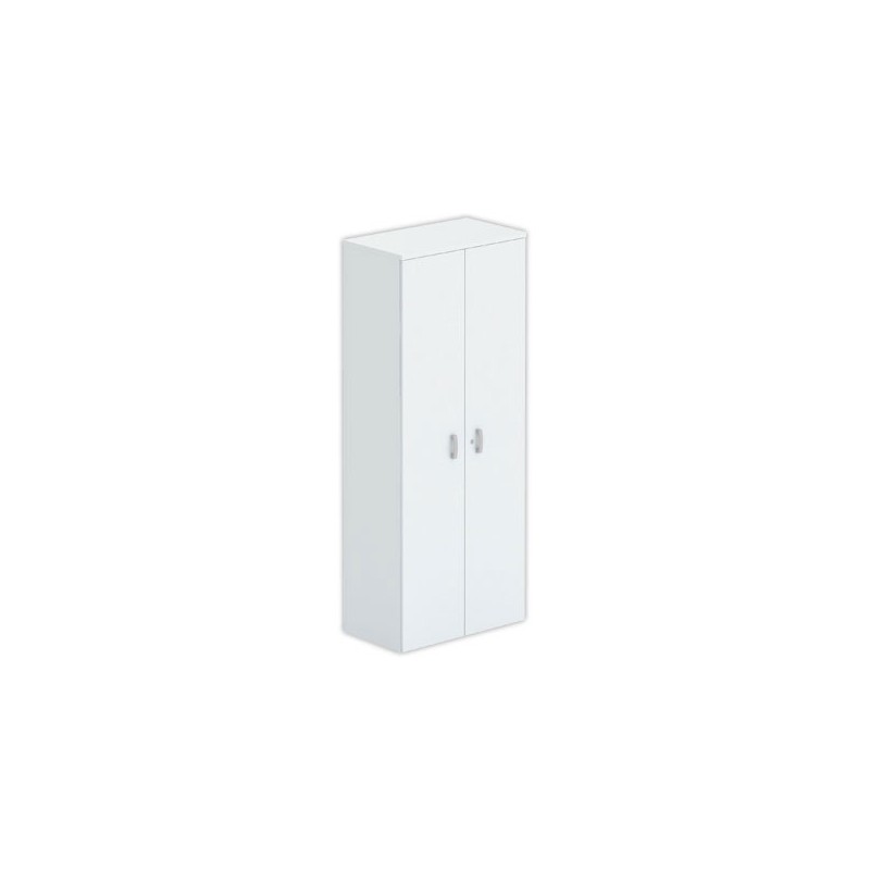 Armoire haute mélamine 2 portes 197x80x42cm gris - Shopdeschefs