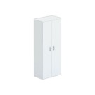 Armoire haute mélamine 2 portes 197x80x42cm gris - Shopdeschefs