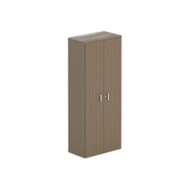 Armoire haute mélaminé 2 portes 197x80x42 cm noyer - Shopdeschefs