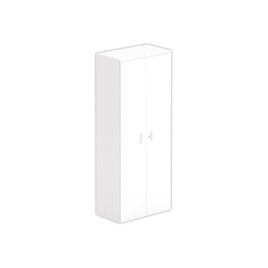 Armoire haute mélaminé 2 portes battantes 197x80x42 cm blanc - Shopdeschefs