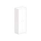 Armoire haute mélaminé 2 portes battantes 197x80x42 cm blanc - Shopdeschefs