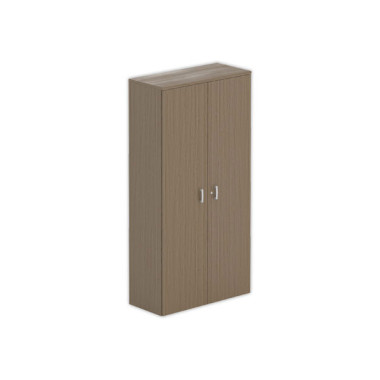 Armoire haute mélamine 2 portes 197x100x42cm noyer - Shopdeschefs