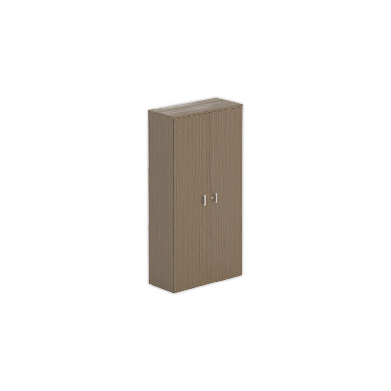 Armoire haute mélamine 2 portes 197x100x42cm noyer - Shopdeschefs