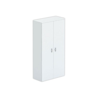 Armoire haute mélamine 2 portes 197x100x42cm gris - Shopdeschefs