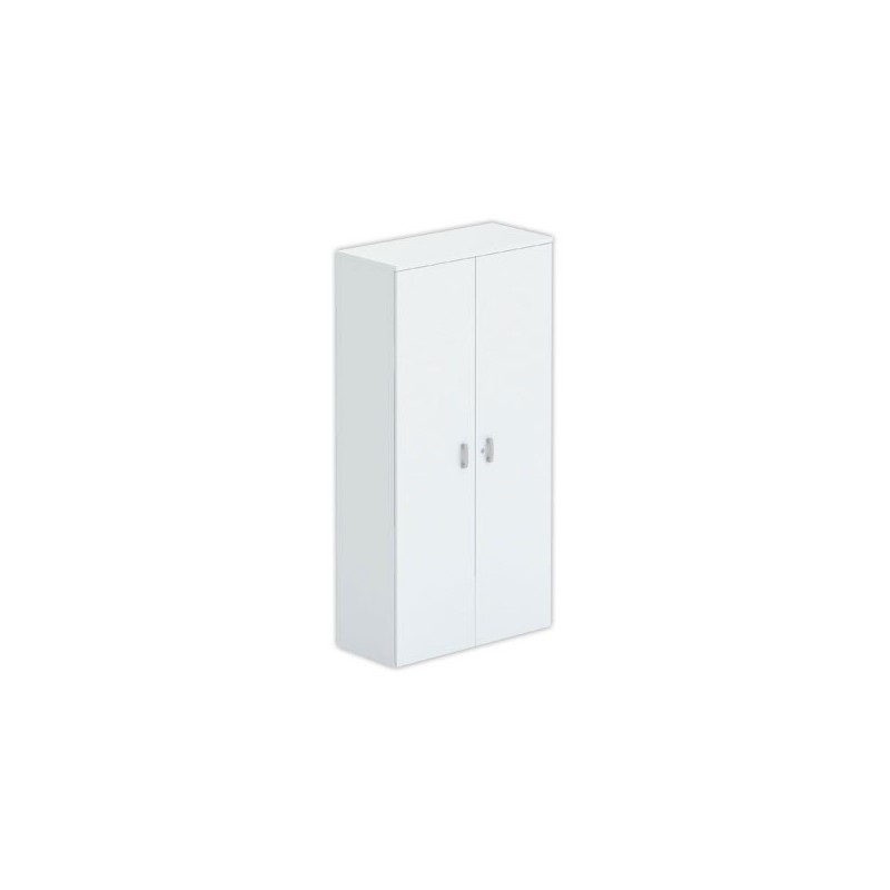Armoire haute mélamine 2 portes 197x100x42cm gris - Shopdeschefs