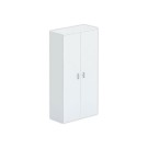Armoire haute mélamine 2 portes 197x100x42cm gris - Shopdeschefs