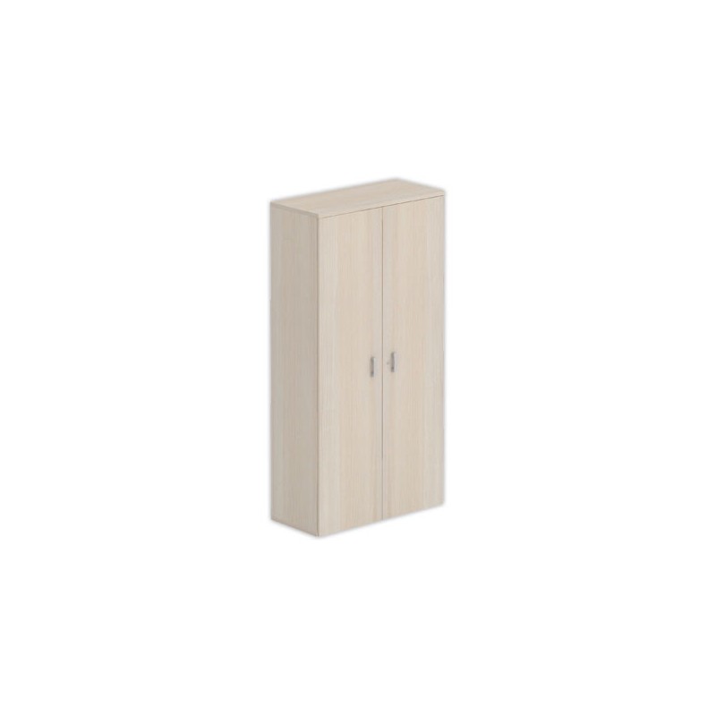 Armoire haute mélamine 2 portes 197x100x42cm acacia - Shopdeschefs