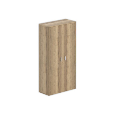 Armoire haute mélamine 2 portes 197x100x42cm chêne veiné - Shopdeschefs