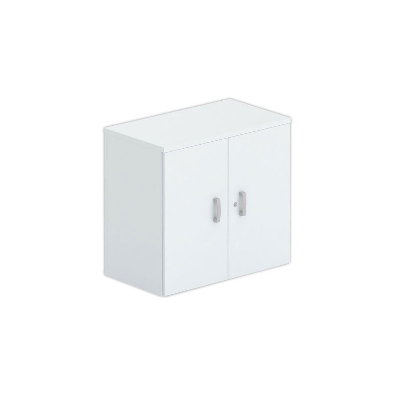 Armoire basse mélamine 2 portes 73x80x42cm gris - Shopdeschefs