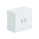 Armoire basse mélamine 2 portes 73x80x42cm gris - Shopdeschefs