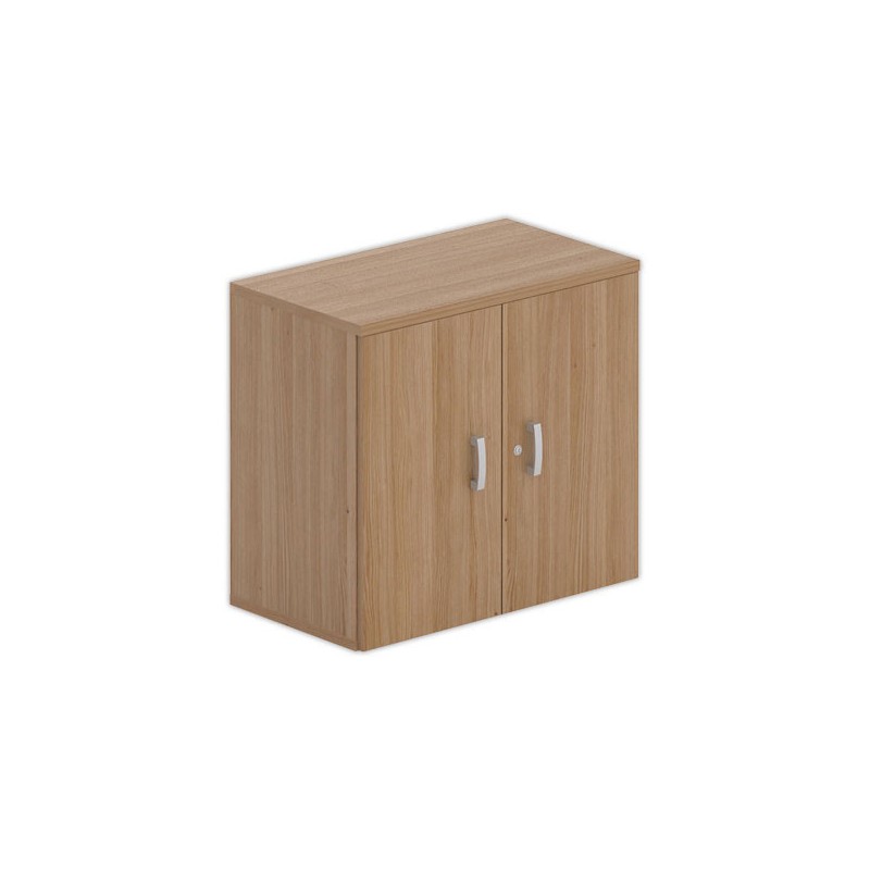 Armoire basse mélamine 2 portes 73x80x42cm noyer - Shopdeschefs