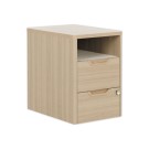 Caisson mobile 2 tiroirs et 1 niche - chêne - Shopdeschefs