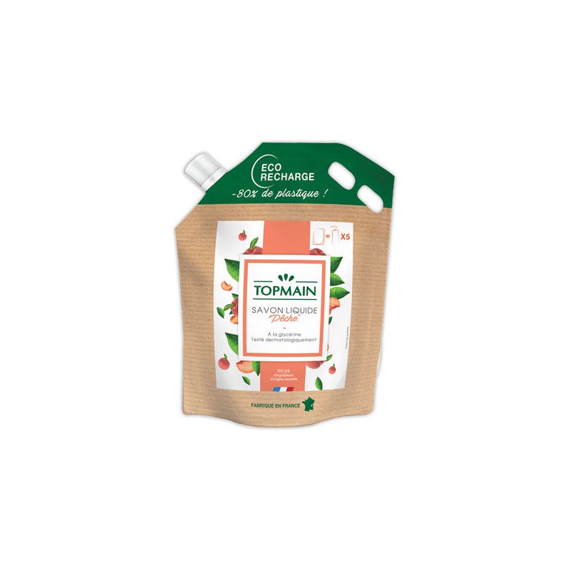 Recharge savon liquide TOPMAIN à la pêche 2.5L - Top Main
