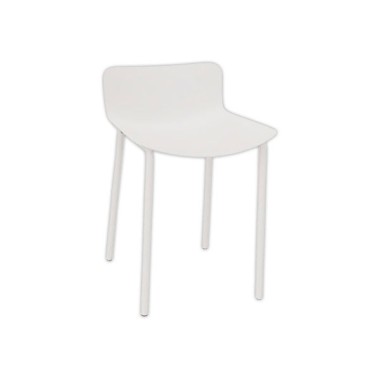 Tabouret POPP dossier bas blanc H60 - Shopdeschefs