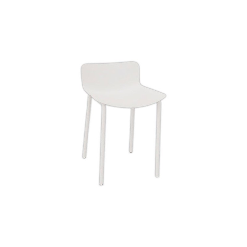 Tabouret POPP dossier bas blanc H60 - Shopdeschefs
