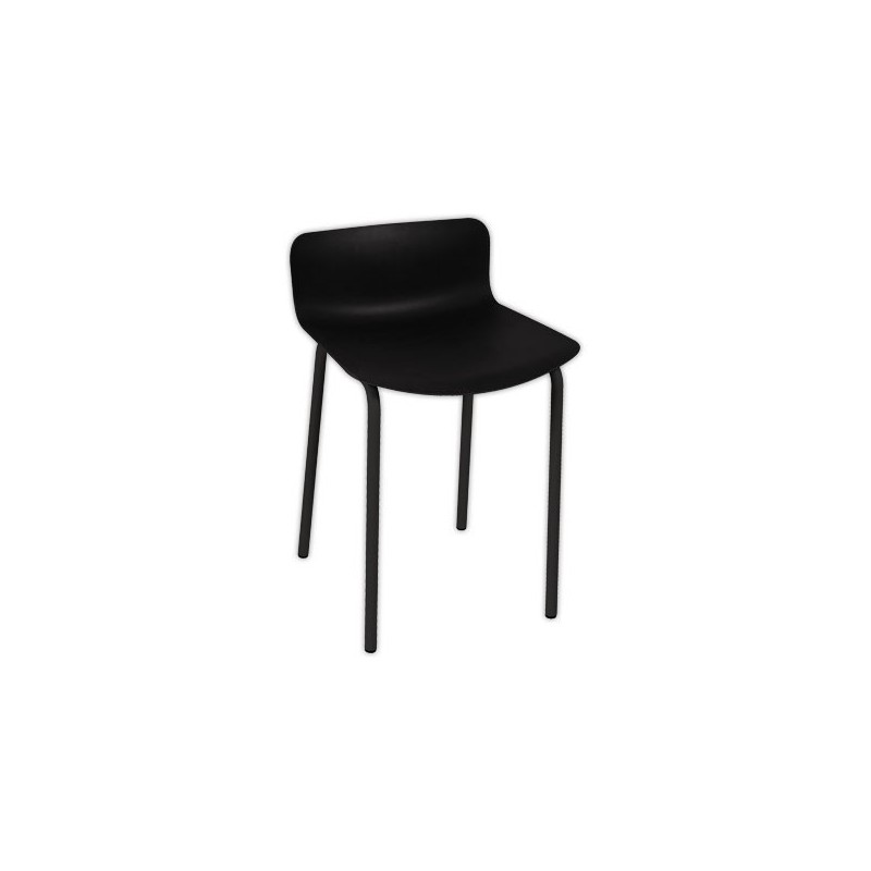 Tabouret POPP dossier bas noir H60 - Shopdeschefs