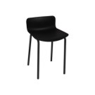 Tabouret POPP dossier bas noir H60 - Shopdeschefs