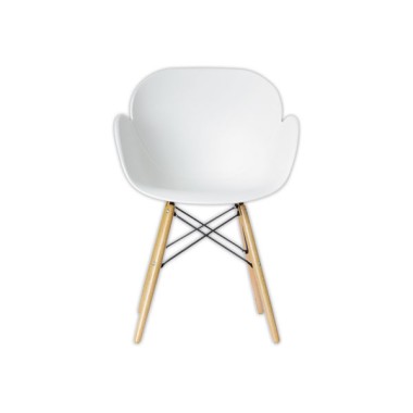 fauteuils PETALES pied hêtre assise blanche x2 - Paperflow