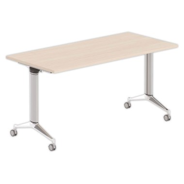 Table rabattable avec roulettes 150x70 acacia/alu - Shopdeschefs