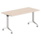 Table rabattable avec roulettes 150x70 acacia/alu - Shopdeschefs