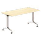 Table rabattable avec roulettes 150x70 hêtre/alu - Shopdeschefs