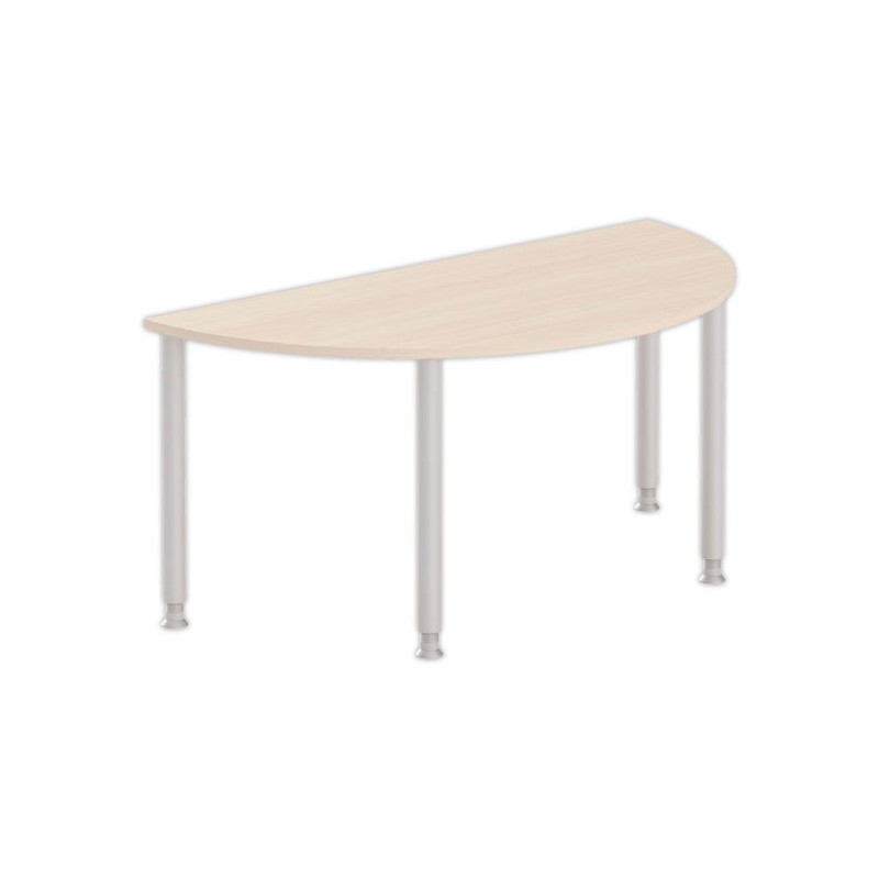 Complément demi rond 160 acacia clair/alu - Shopdeschefs