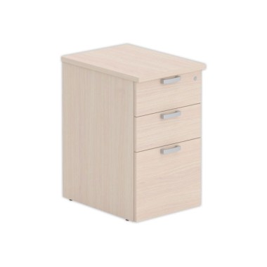 Caisson hauteur bureau 3 tir. prof.60cm acacia clair - Shopdeschefs