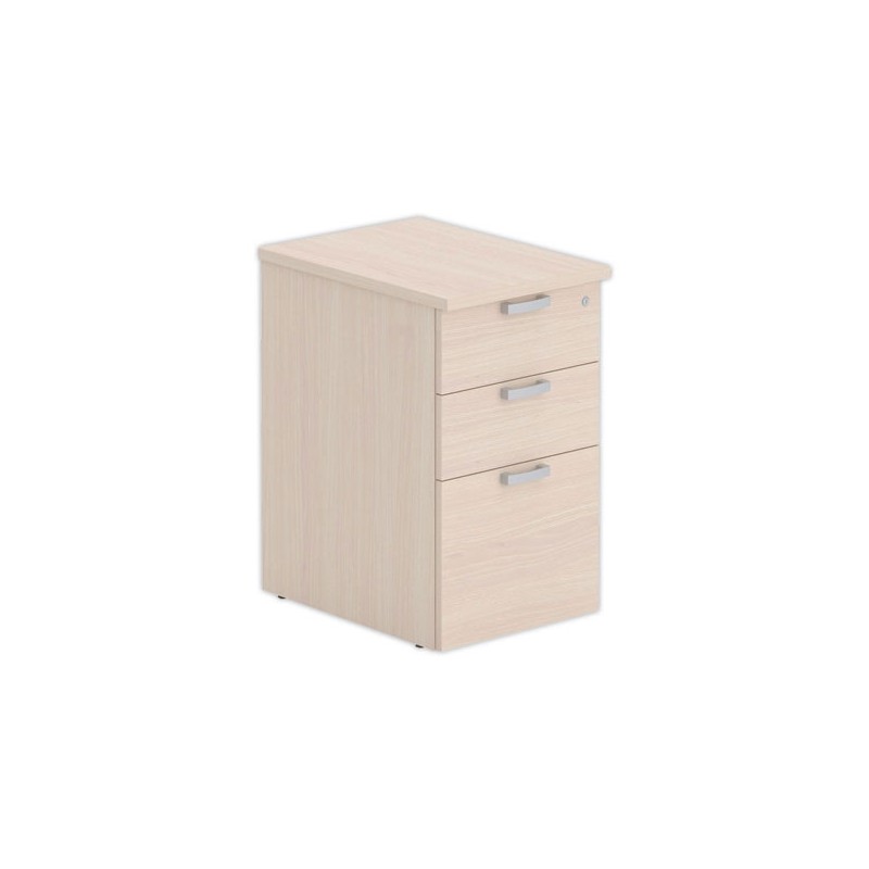 Caisson hauteur bureau 3 tir. prof.60cm acacia clair - Shopdeschefs