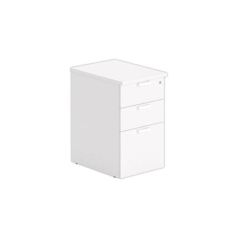 Caisson hauteur bureau blanc 3 tir. prof.60cm - Shopdeschefs