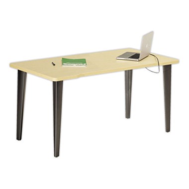 Bureau BORDEAUX 140 x 80 chêne clair -pieds anthracite - Vinco Industries