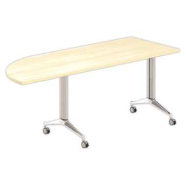 Table rabattable avec roulettes 190x70hêtre/alu angle à droite - Shopdeschefs