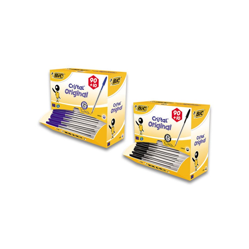 Stylos bille BIC CRISTAL-écriture moyenne- x100 - Bic