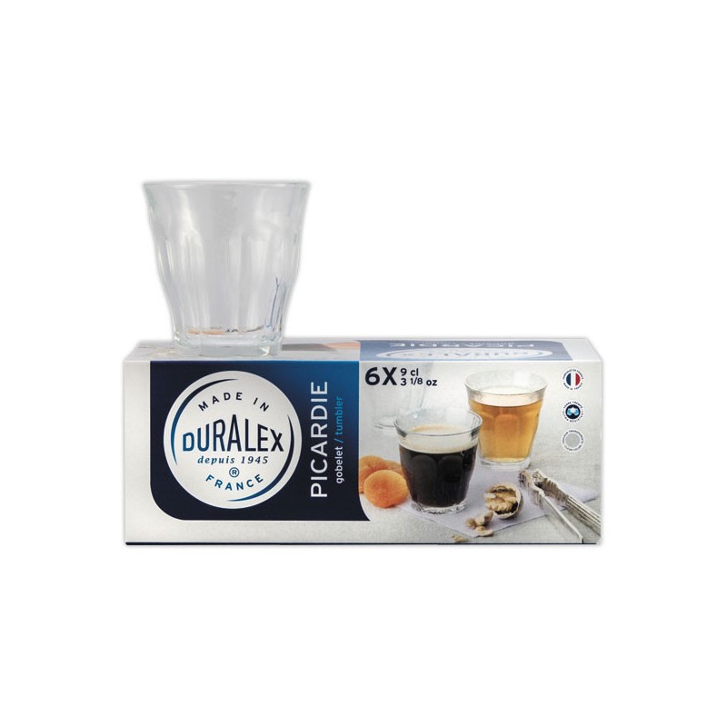 Verres à café 9 cl PICARDIE x6 - Duralex