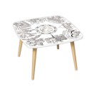 Table basse KIDS décor monument gris blanc 60x60 - Paperflow