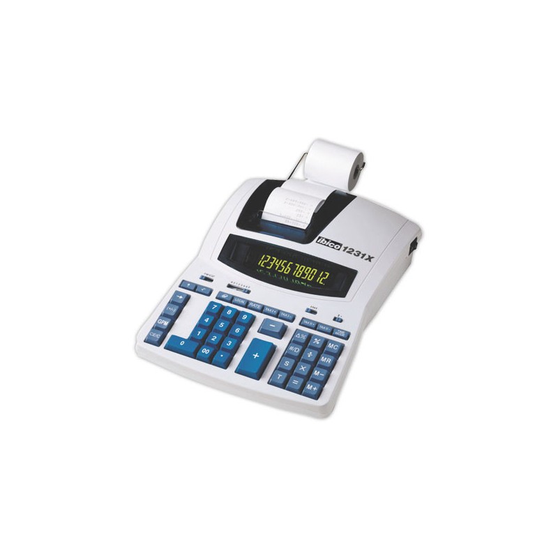 Calculatrice imprimante professionnelle 1231X Ibico Blanc/bleu - Ibico