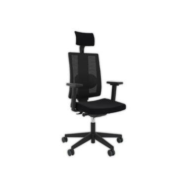 Siège NAVIGO synchrone ergo tissu noirtêtière accoudoirs 2D monté - Shopdeschefs
