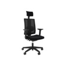 Siège NAVIGO synchrone ergo tissu noirtêtière accoudoirs 2D monté - Shopdeschefs