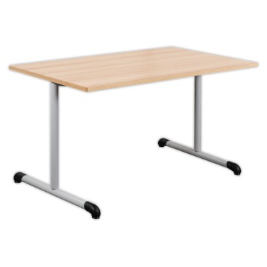 Table de collectivité 120 x 80 stratifiée hêtre -pieds alu montée - Shopdeschefs
