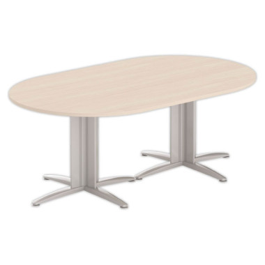 Table réunion ovale 200x120 acacia/aluminium - Shopdeschefs