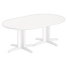 Table réunion ovale 200x120 blanc/blanc - Shopdeschefs