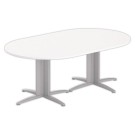 Table réunion ovale 200x120 blanc/aluminium - Shopdeschefs