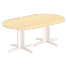 Table réunion ovale 200x120 hêtre/blanc - Shopdeschefs