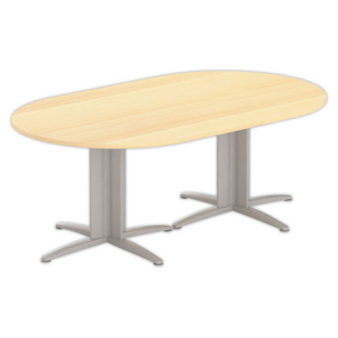 Table réunion ovale 200x120 hêtre/aluminium - Shopdeschefs