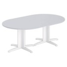Table réunion ovale 200x120 gris/blanc - Shopdeschefs