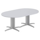 Table réunion ovale 200x120 gris/aluminium - Shopdeschefs