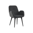 Fauteuils Tissu gris 4 pieds métal montés x2 - Shopdeschefs