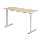 Tables GANGE réglables 130x50 cm hêtrepieds gris x2 - Shopdeschefs
