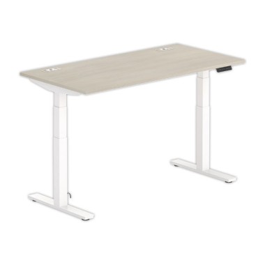 Bureau BERNE électrique 160 x 80 acacia/blanc - Fiducial Office Solutions